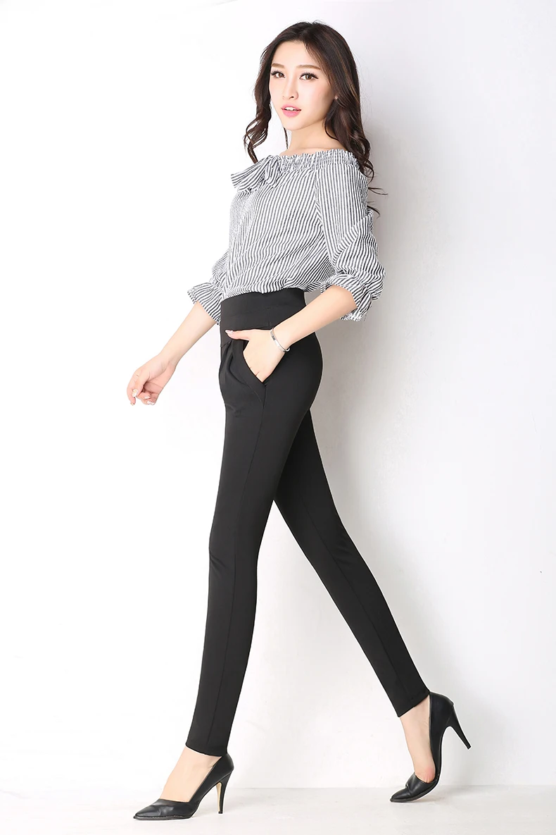 New Autumn Women Casual Loose High Waist Harem Pants Ladies Office Pants Plus Size Trousers S~4XL 5XL 6XL Blue Red Khaki Brown (6)