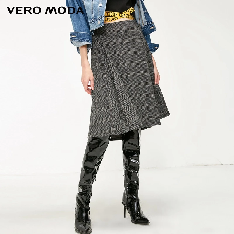 Женская клетчатая юбка с а образной подкладкой в офисном стиле Vero Moda | 31911G509|Юбки|
