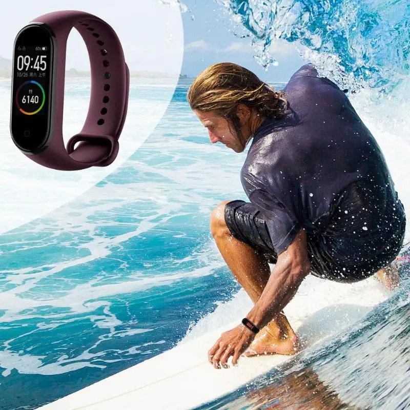 Китайская версия Xiaomi Mi Band 4 5ATM водонепроницаемый браслет монитор сердечного ритма AMOLED цветной экран фитнес-трекер умный Браслет