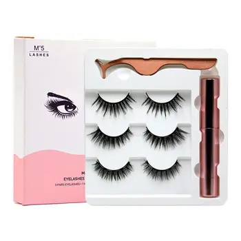 

BellyLady 3Pair 5d Magnets Eyelash Liquid Eyeliner Tweezer Set Long Lasting Extension Makeup Tool Kit