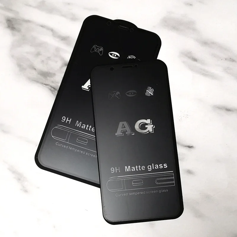 50Pcs/Lot AG Matte Glass For 11 Pro Max SE 2020 X XR XS Max 6 S 8 7 Plus Anti-Fingerprint Frosted Screen Protector For iPhone 11