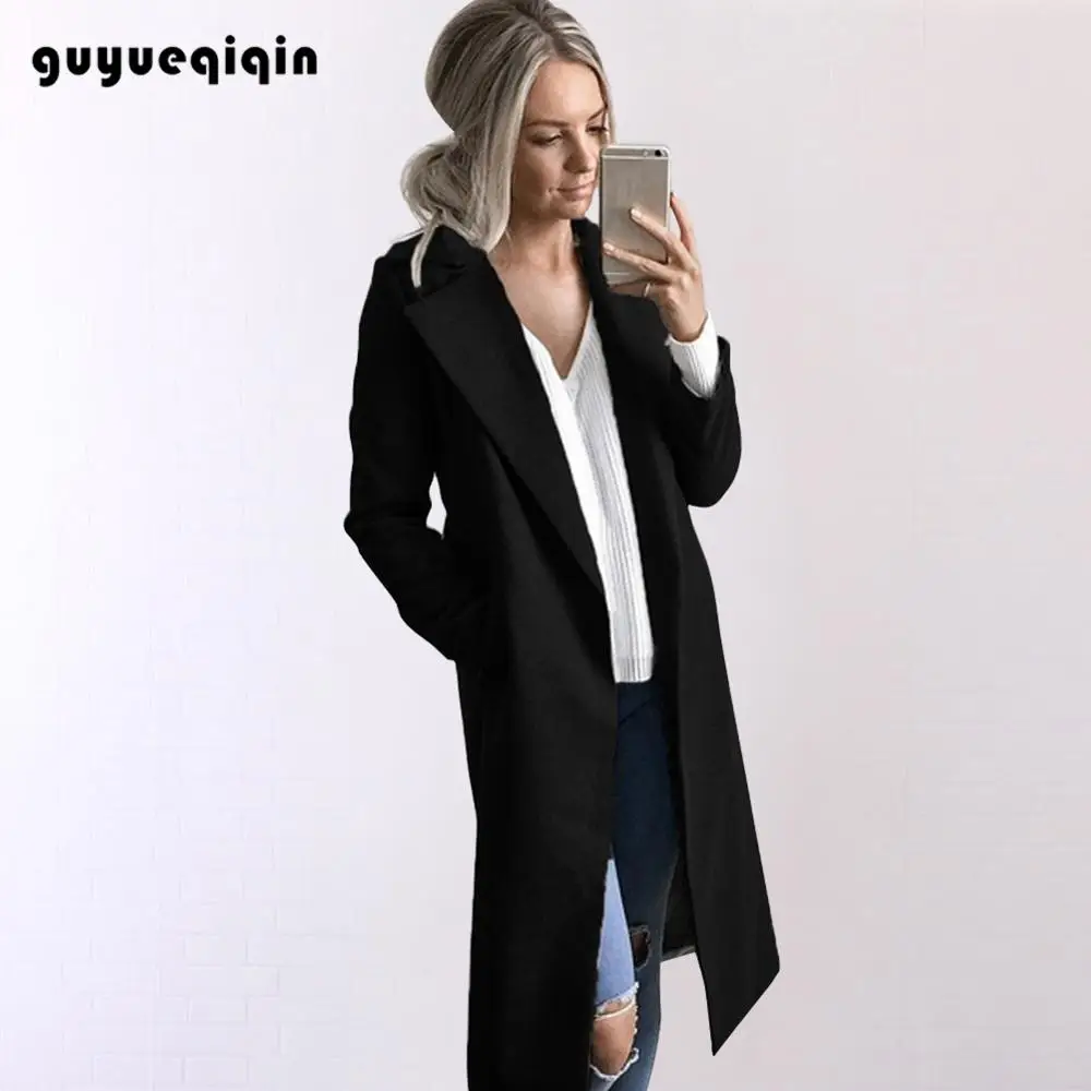 Пальто женское польто женское осень зимнее пальто зимняя куртка пальто женское зимнее шерстяное пальто - Цвет: black
