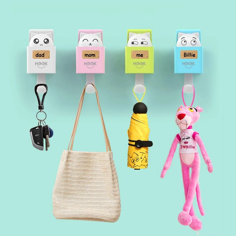 Coat Hooks Wall Mounted, 4 Pack Heavy Duty Wall Hooks for Coat, Scarf, Hat, Towel, Bag, Utility Cat Hook for Wall Hanging Decora