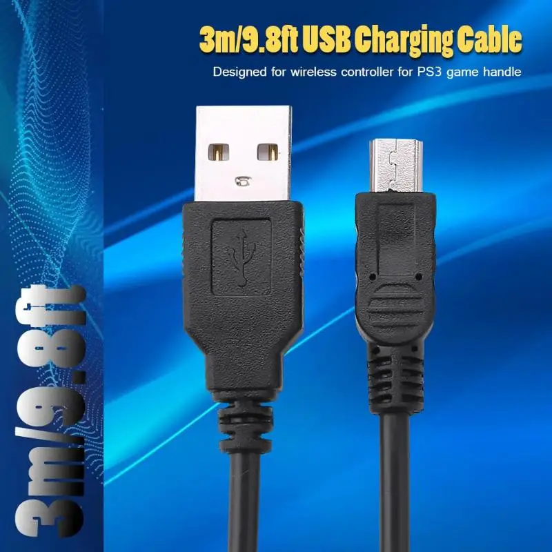 3 м Мини USB кабель питания зарядный провод с магнитным кольцом USB стабильная безопасность практичная и долговечная для sony PS3 геймпад