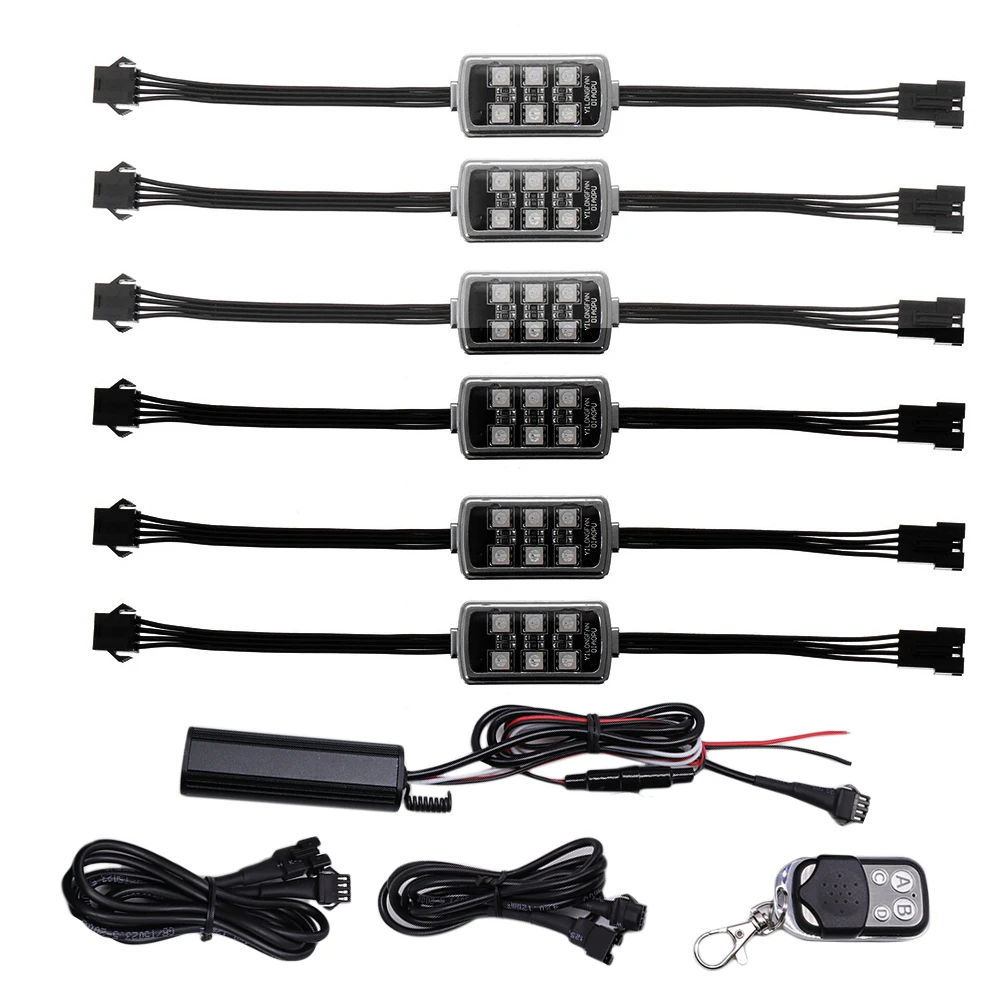 Мотоциклетный светодиодный светильник s 6 шт. 36 светодиодный RGB светильник комплект беспроводной пульт дистанционного управления мотоциклетный многоцветный акцентный светильник ing Kit