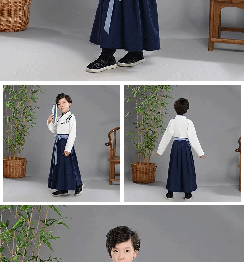 110-180 см детский китайский Hanfu Одежда для девочек сказочный костюм Улучшенный древний костюм студентки Тан мальчиков Hanfu костюм DL4143
