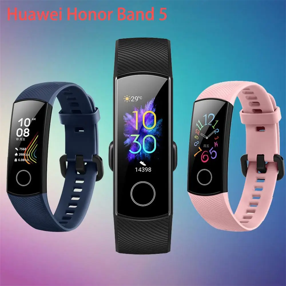 Браслет для huawei Honor Band 5 Smartband AMOLED кислородный яростный трекер сна Спорт gps плавание фитнес мониторинг сна