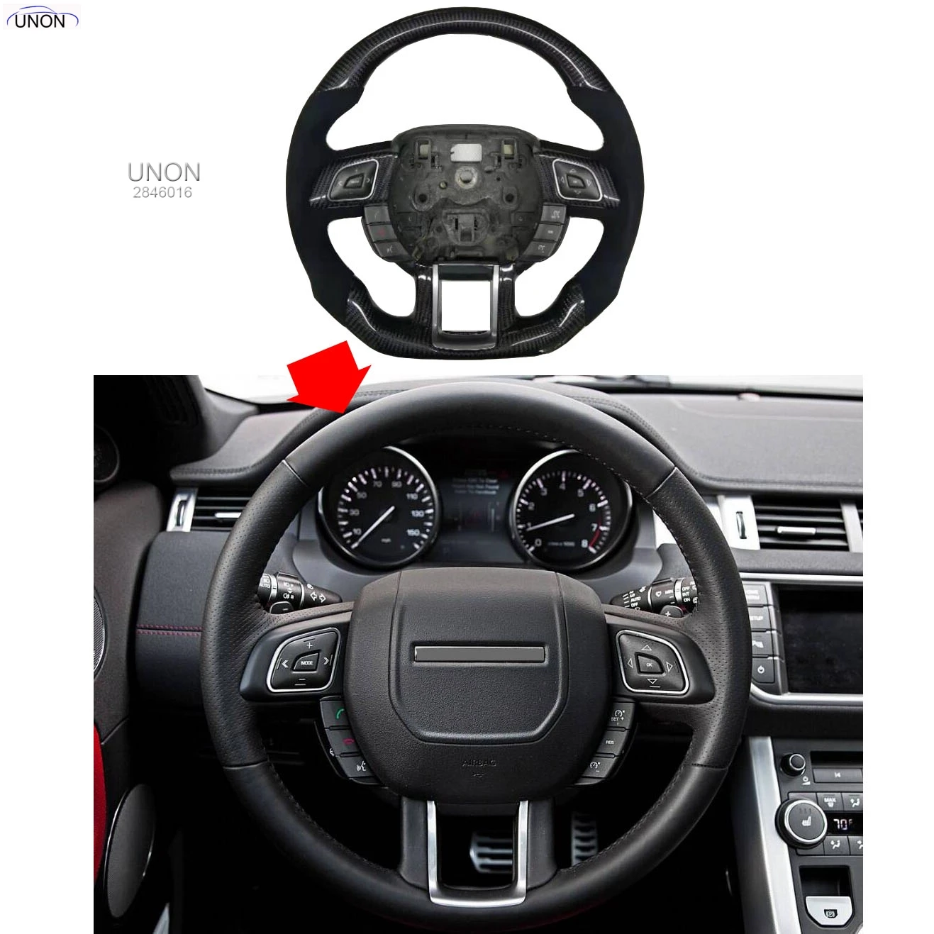 

Car Carbon Fiber Steering Wheel For Range Rover Evoque