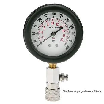 

Compression Tester Pressure Gauge Tester Kit Motor Auto Petrol Gas Engine Cylinder Car Motorcycle Pressure Gauge with Adapter