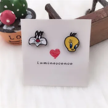 

EUPNHY Wholesale 20Pair Cute Looney Tunes Cartoon Expression Stud Earrings Prevent Allergy Earrings for Women Girls Jewelry