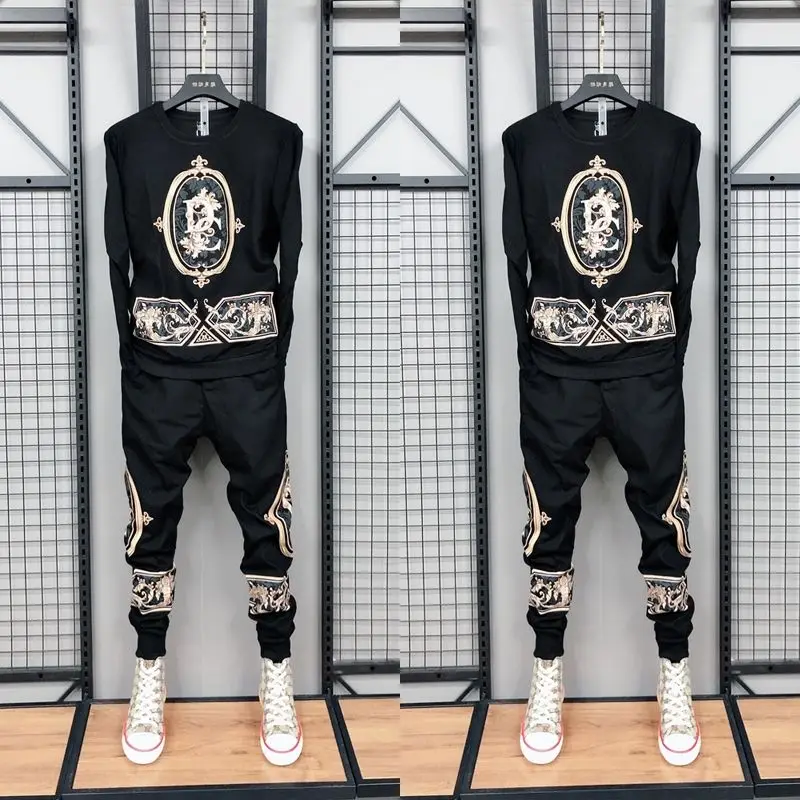 

The spirit of the society the two-piece suit of the boy's sweater men's casual sports handsome spring and autumn suit men's