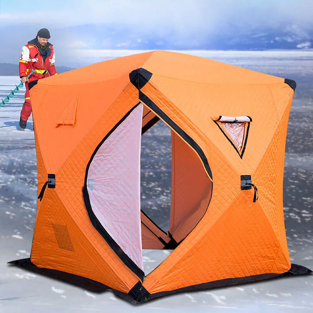 Ultralarge Camping Dressing and Bathing Toilet Tent, Thick Cotton, Warm, Outdoor, Fishing, Ice Plus, 3-4 Person Use, Winter