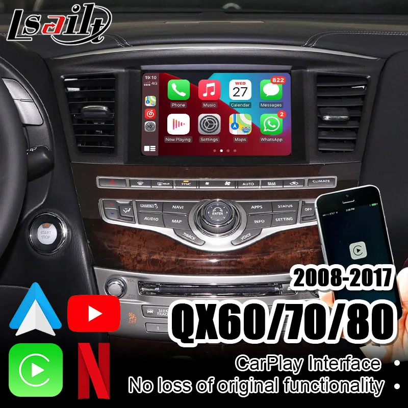 Беспроводной автомобильный адаптер Lsailt CarPlay и Android с поддержкой камеры заднего