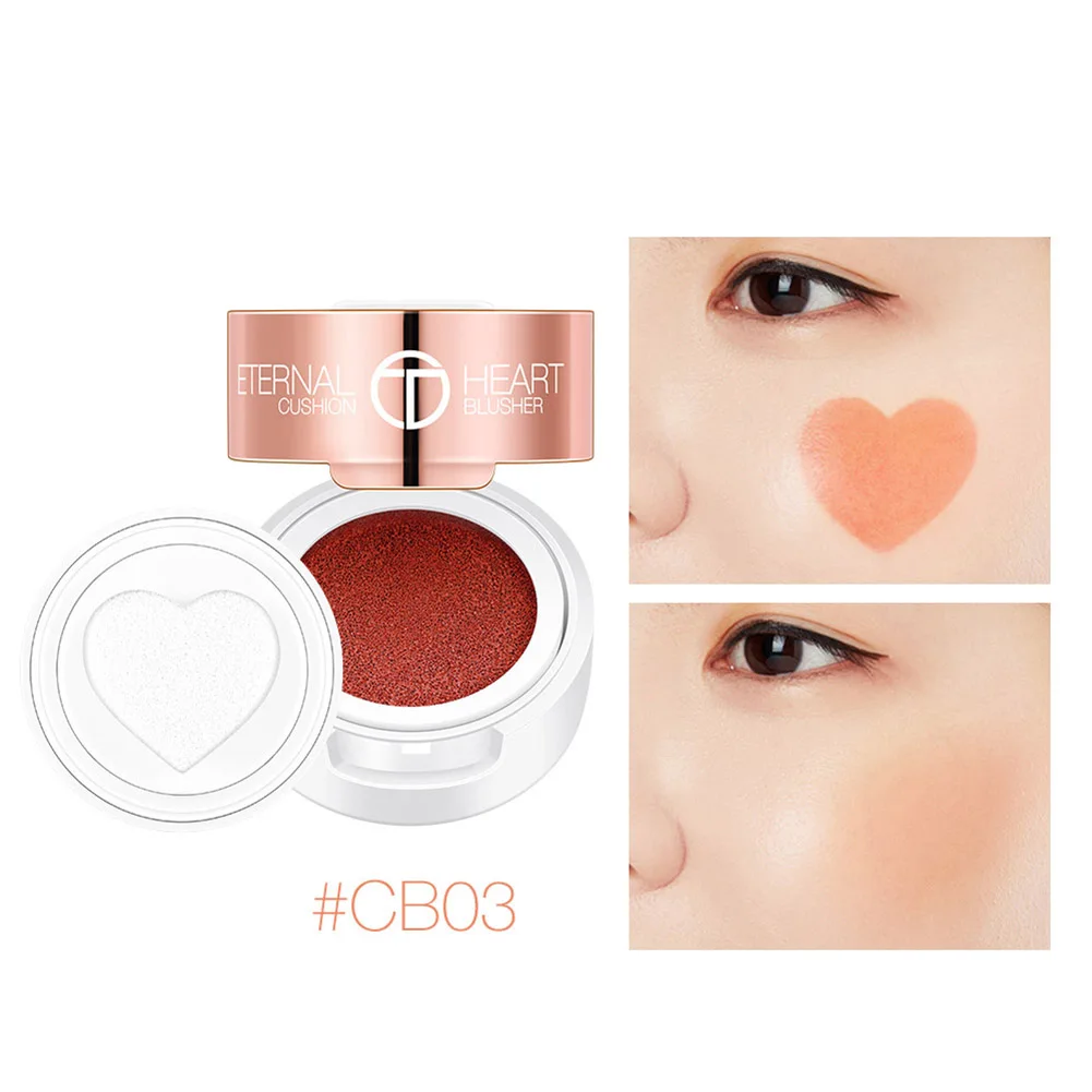 OTWOO 4 Colors Heart Shape Glitter Cushion Blusher Lasting Face Contour Makeup Lip Gloss Lipstick Lip Balm Sexy