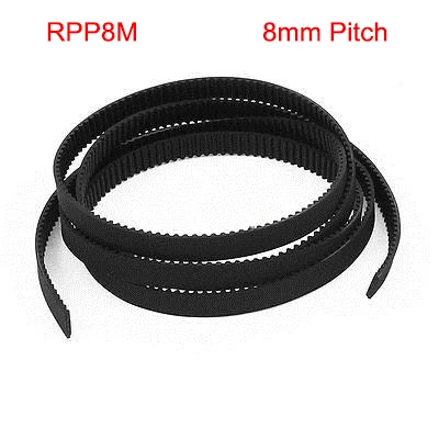 

RPP8M 10mm 12mm 15mm 20mm Width 8mm Pitch Open Loop End Black Rubber Printer Cogged Groove Linear Cut Synchronous Timing Belt
