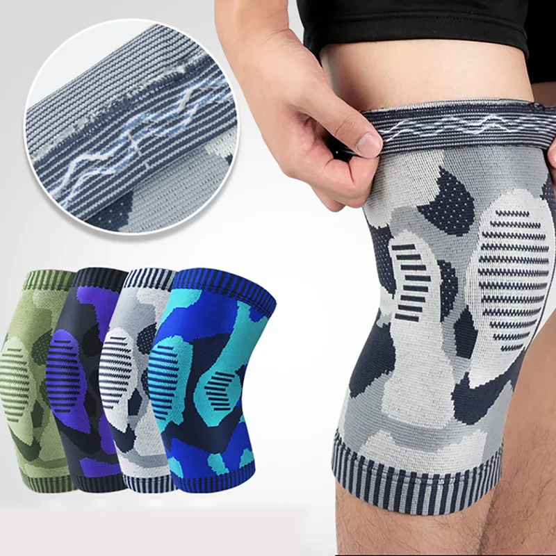 1pc Knee Pad Anti-slip Compression Breathable Knitted Leg Support Protector Outdoor Gym Running Basketball Fitness1 | Спорт и