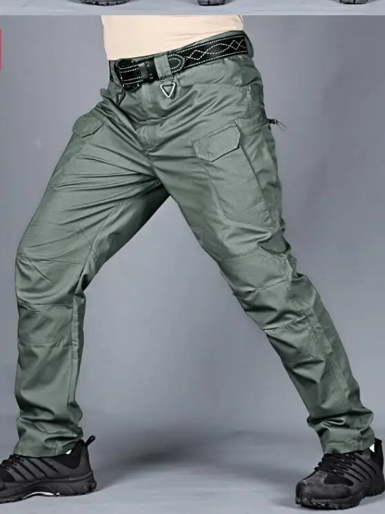 x7 army green Мужские брюки-карго с несколькими карманами, эластичные, военные, городские, для путешествий, тактические брюки, мужские брюки, hombre, без пояса - Цвет: x7 army green