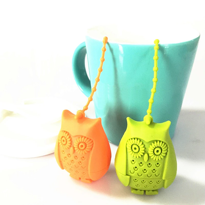 

Cute Owl Tea Strainer Food Grade Silicone Tea Bags loose-leaf Tea Infuser Filter Diffuser Fun Tea Cartoon Accessories Creative