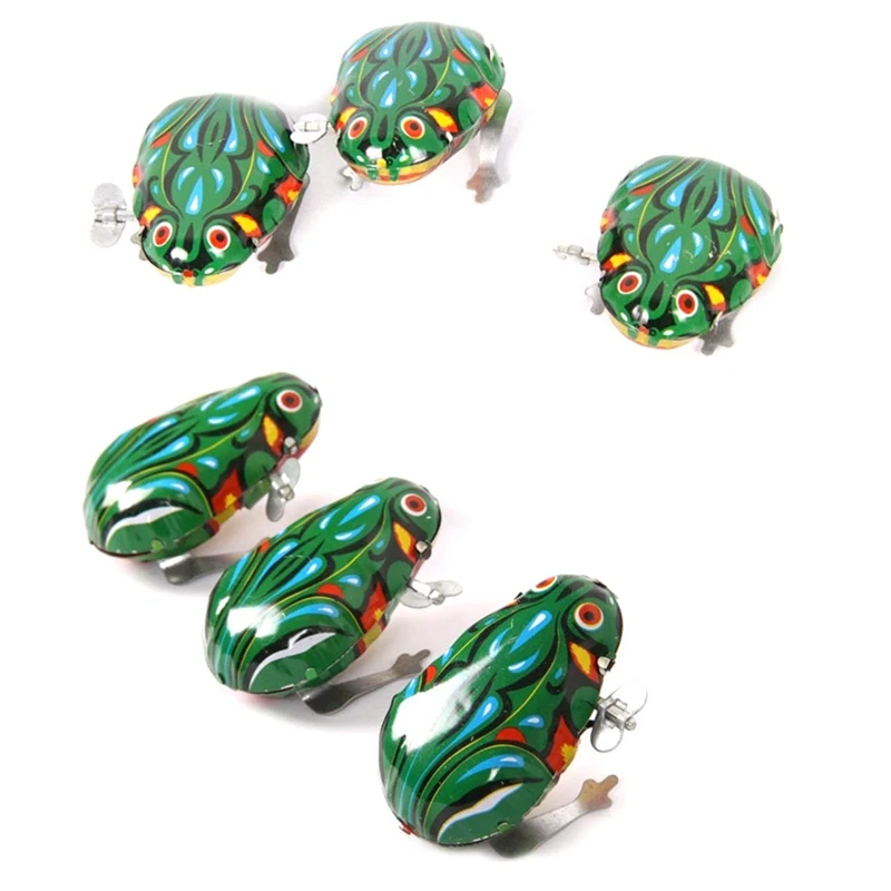 Kids Classic Wind Up Clockwork Toys Jumping Frog Vintage Toy For Children Boys Educational