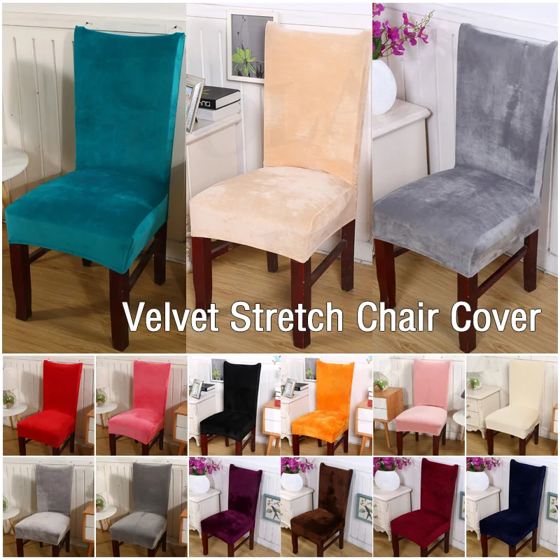 

Fox Velvet Stretch Chair Cover Antifouling Home Hotel Dining Wedding Seat Cover Home Decoration Chair Protector