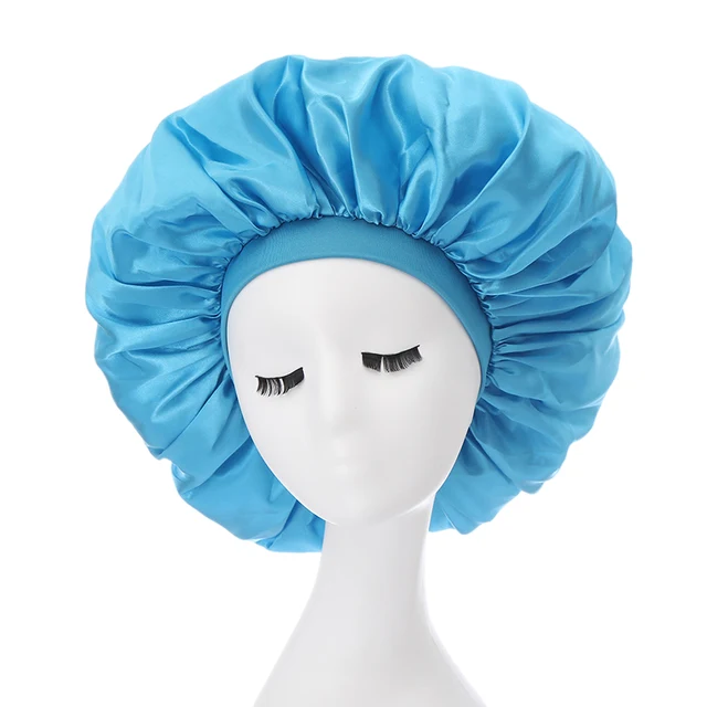 New Fashion Night Sleep Cap Wide Elastic Hair Care Hat Satin Solid Head  Cover Bonnet Band Nightcap Women Unisex Dome Shower Cap - AliExpress Nhà &  vườn