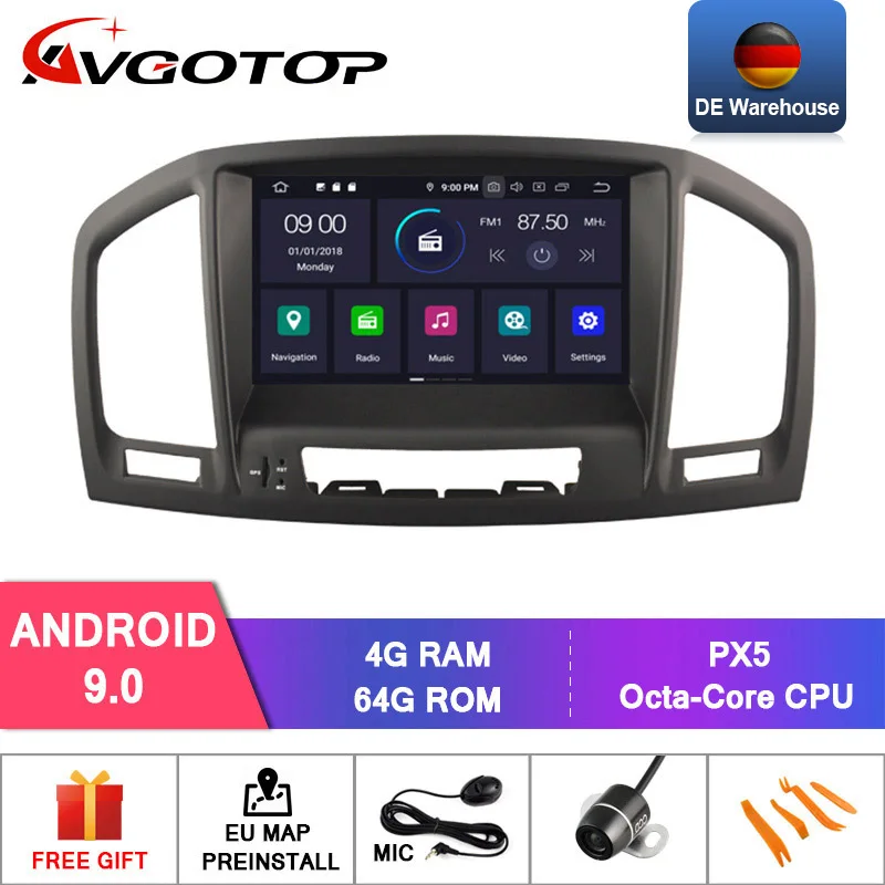 4GB 64GB RVF5753B DE! AVGOTOP Android 9,0 4 Гб+ 64 ГБ Автомобильный dvd-плеер для OPEL INSIGNIA 2008-2011 ips HD экран навигация - Цвет: 4GB 64GB RVF5753B