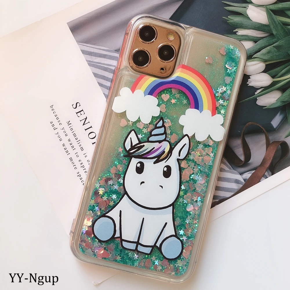 C Блестящий чехол для iPhone 7, iPhone 11 Pro, чехол с милой пандой, динамическая жидкость для iPhone X, XR, XS Max, 5, 5S, SE, 6, 6 S, 8 Plus, чехол для женщин - Цвет: C