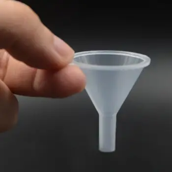

20pcs Mini Clear Plastic Funnel - Filling Small Bottles Fragrance Perfume Craft Dia : 40mm Hole Dia : 3mm