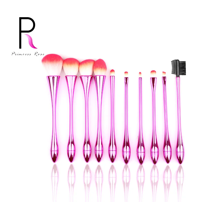

Princess Rose Trend 10 Luxury Professional Eyeshadow Blush Eyelash Foundation Concealer Makeup Brush Set (with cosmetic case)