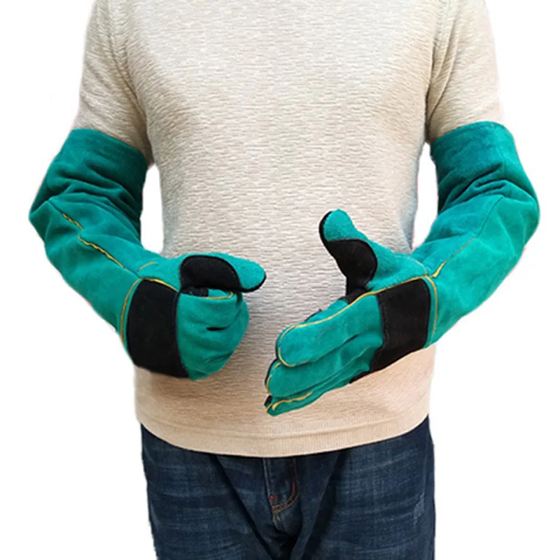 Горячие ПЭТ перчатки рабочие перчатки усиленные кожаные антиукус защитные перчатки для кошки собаки и садоводства AA