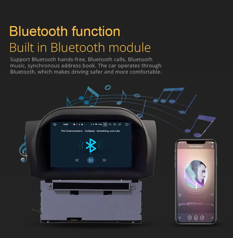 Top TOPBSNA Octa Cores Android 9.0 Car DVD Player For Ford Fiesta GPS Navigation 2 Din Car Radio Multimedia Wifi Stereo RDS headunit 3