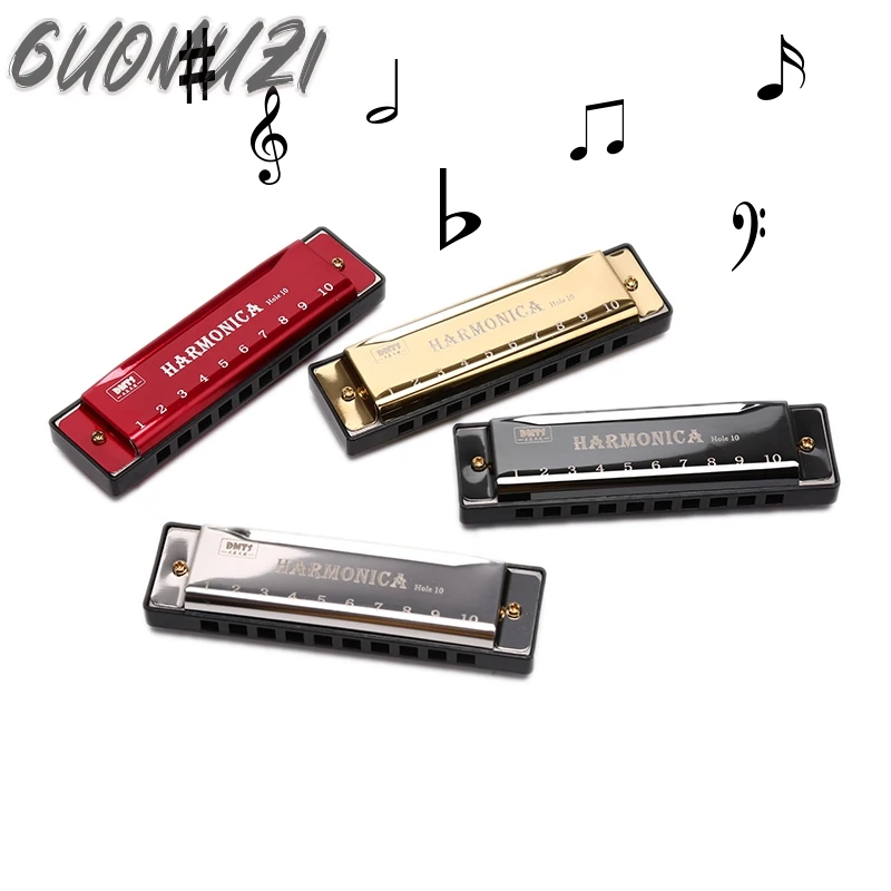 Hot Sale 10 Holes Harmonica Mouth Organ Puzzle Musical Instrument Beginner Teaching Playing Gift Copper Core Resin Harmonica