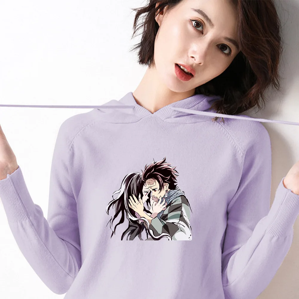 Hoodie Толстовка с капюшоном в стиле аниме Demon Slayer, зимняя одежда на Рождество и год, Женская толстовка с капюшоном, подарок для друзей - Цвет: Hoodie