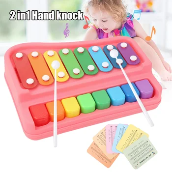 

2-in-1 Children Paino Toy Knock on Keyboard 8-tone Musical Instrument Early Education Toy BM88