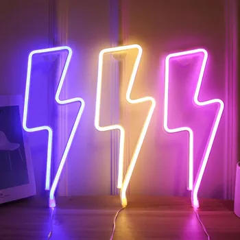 Kleurrijke Led Neon Sign Lightning Vormige Nachtlampje Decoratieve Tafellamp Voor Thuis Party Wedding Xmas Gift Neon Light Sign lamp Kleurrijke Led Neon Sign Lightning Vormige Nachtlampje Decoratieve Tafellamp Voor Thuis Party Wedding Xmas Gift Neon Light Sign lamp