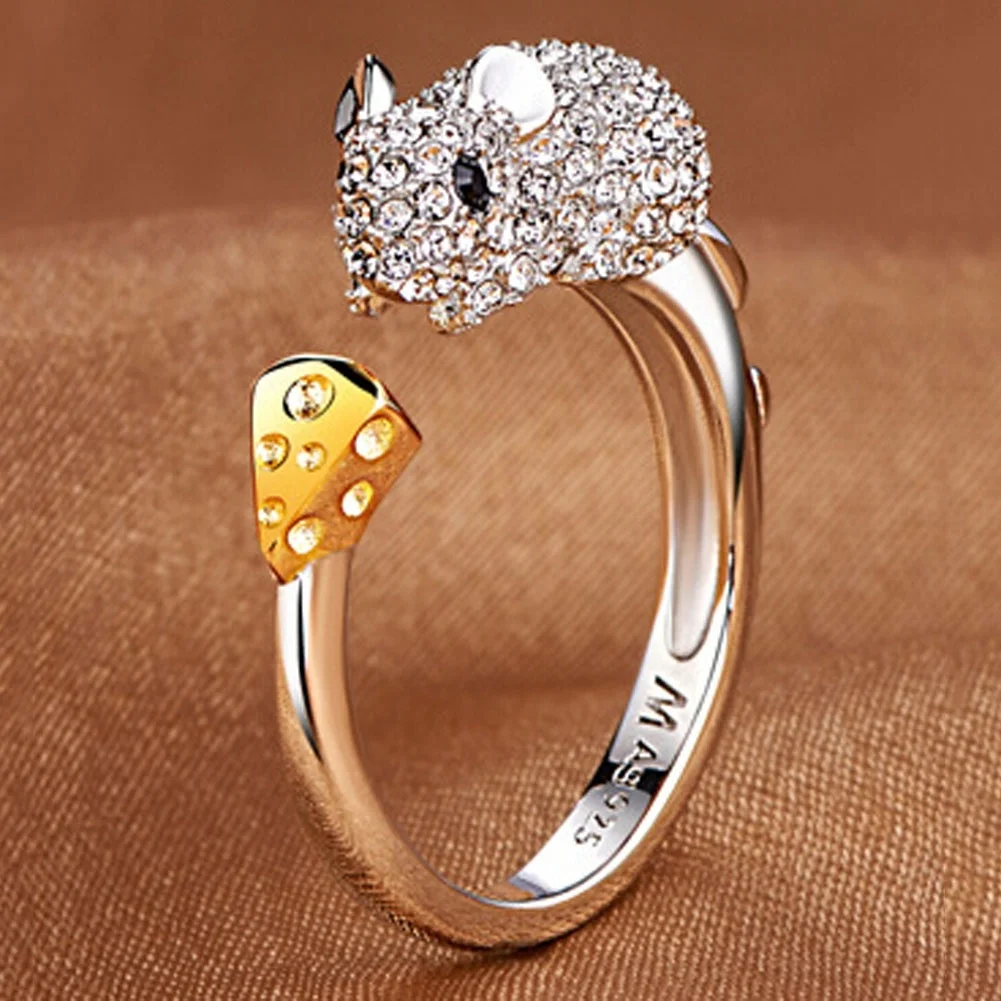 Cute Sweet Animal Chinese Classic Zodiac Ring Lady Men's Birthday Ring Adjustable Valentine Gift Ring A4P423