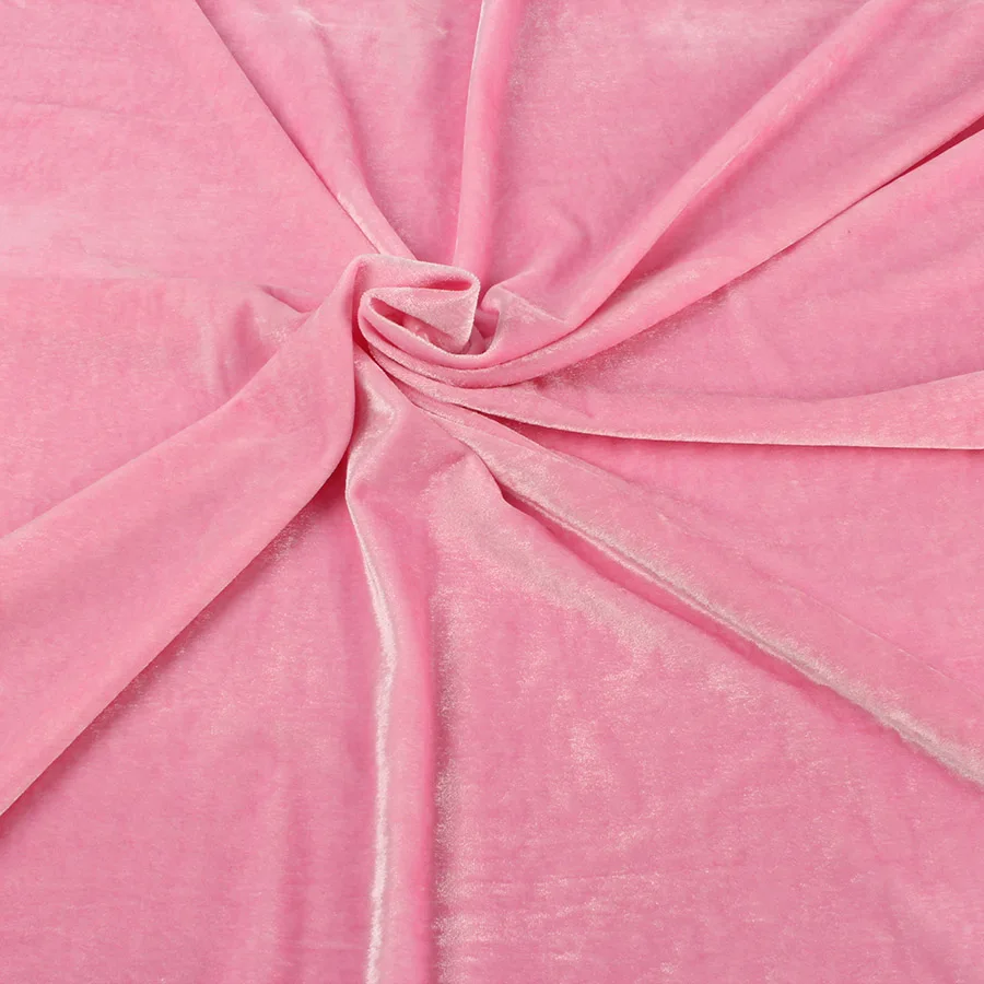 Pink Трикотажная эластичная бархатная ткань из плюша для спортивного костюма; Качественная эластичная бархатная ткань; ширина 160 см - Цвет: Pink