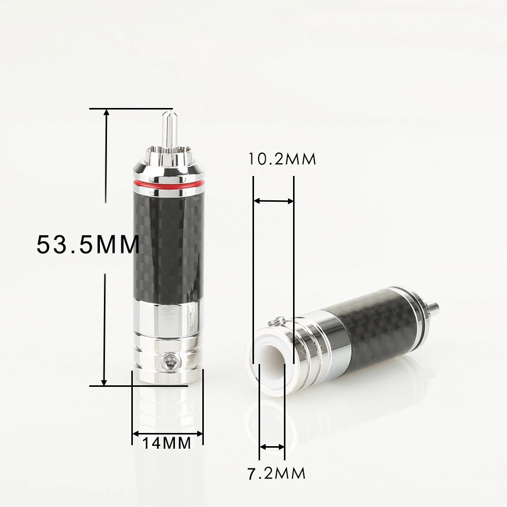 4 шт. разъём RCA из углеродного волокна с медным родиевым покрытием|rhodium plug|rca
