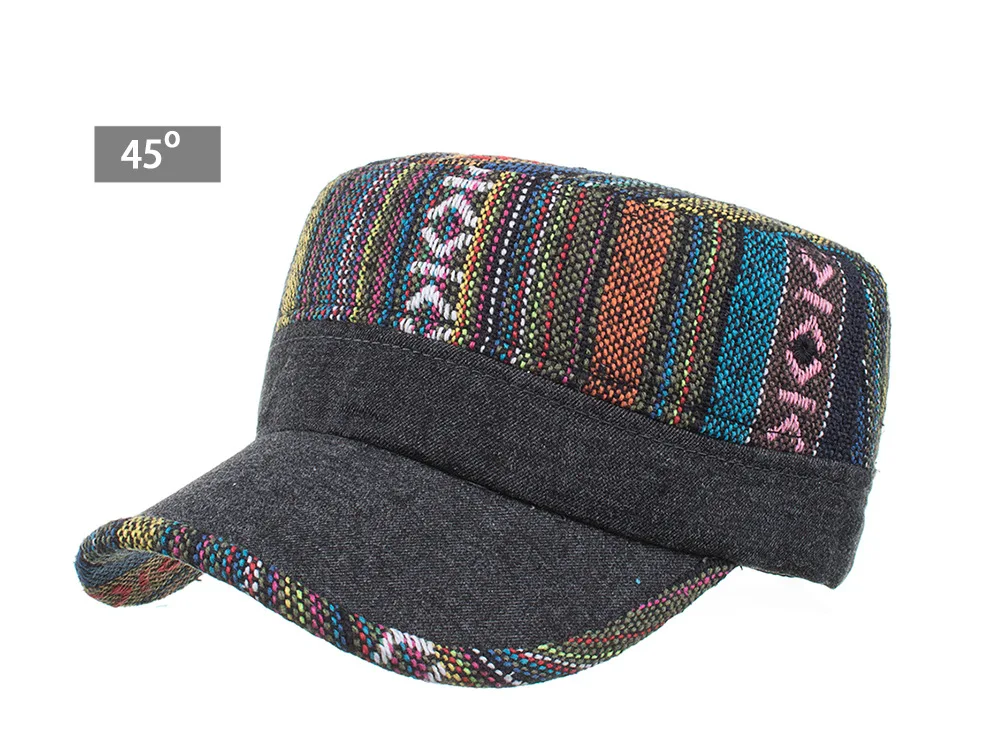 National Wind Color Matching New Cloth Flat hat Autumn/winter gorra mujer