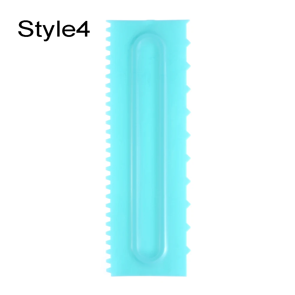 Style 4 1 шт. PP зубчатые края скребок для торта Гладкий крем лопатки помадка безвредная форма для выпечки сахарное ремесло домашняя кухня Кондитерские инструменты - Цвет: Style 4
