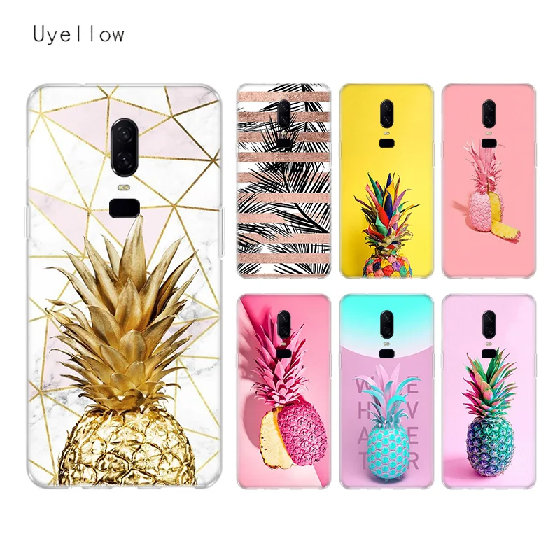 

Uyellow Pineapple Silicone Soft Case For One Plus 7 Pro 6 6T 5 5T Fashion Fundas Printed Cover Luxury Phone Coque TPU Shell