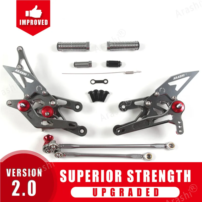 Arashi регулируемая подножка для HONDA CBR1000RR 2004 2005 2006 2007 подножки Rider задние наборы Rearset CBR 1000 RR 04 05 06 CNC - Цвет: Gray