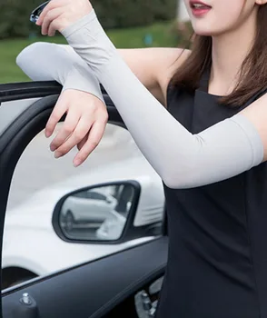 

Sport Sun UV Sleeve Protectors Thin Ice Silk Longsleeve Arm Protection Sleeve Drive Outdoor Long Arm Summer Cool Men Women Nylon