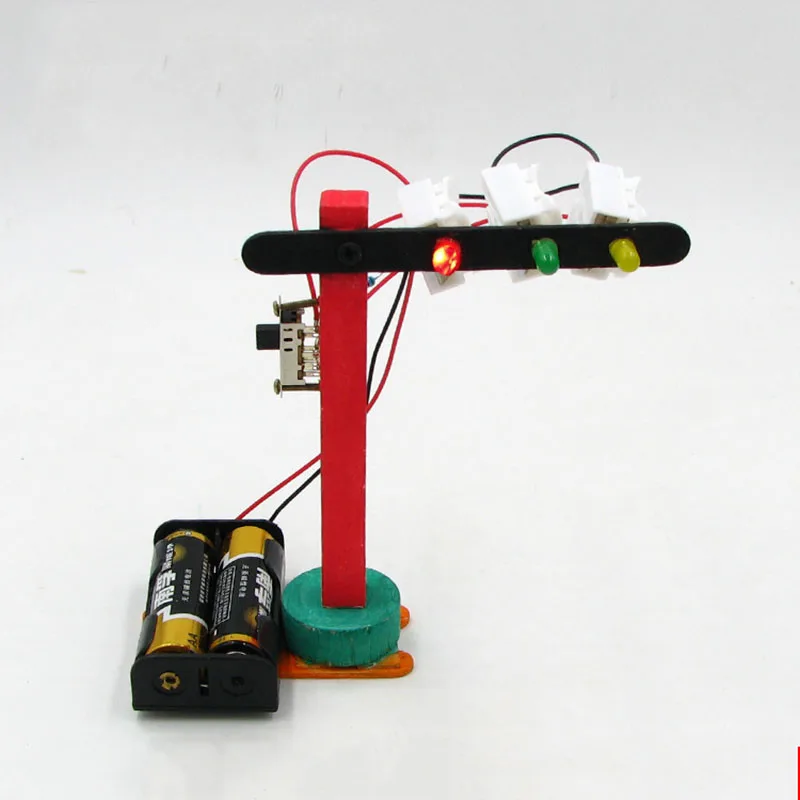 Electronic Circuits Teaching Children's Science Experimenting Electric Physics DIY Traffic light Creative Toys |