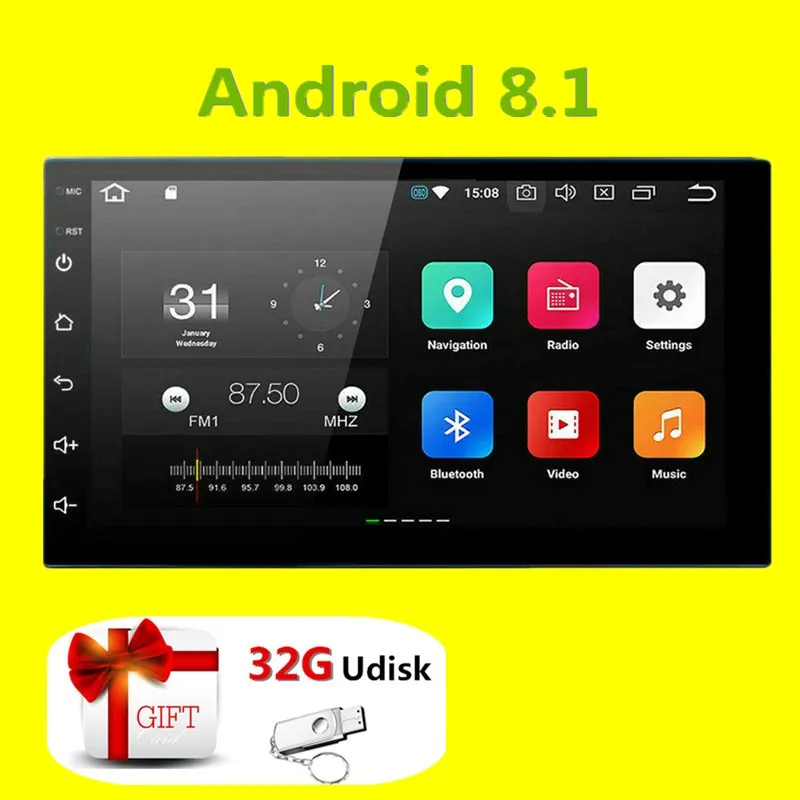 Автомобильный мультимедийный плеер 2 din Android GPS навигация HD WiFi USB FM Din