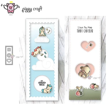 

Piggy Craft metal cutting dies cut die mold Shape label frame Scrapbook paper craft knife mould blade punch stencils dies