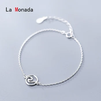 

La Monada 925 Sterling Silver Bracelets Circle Round Charm Bracelets For Women Minimalist Gift Fashion Trendy Jewelry Adjustable