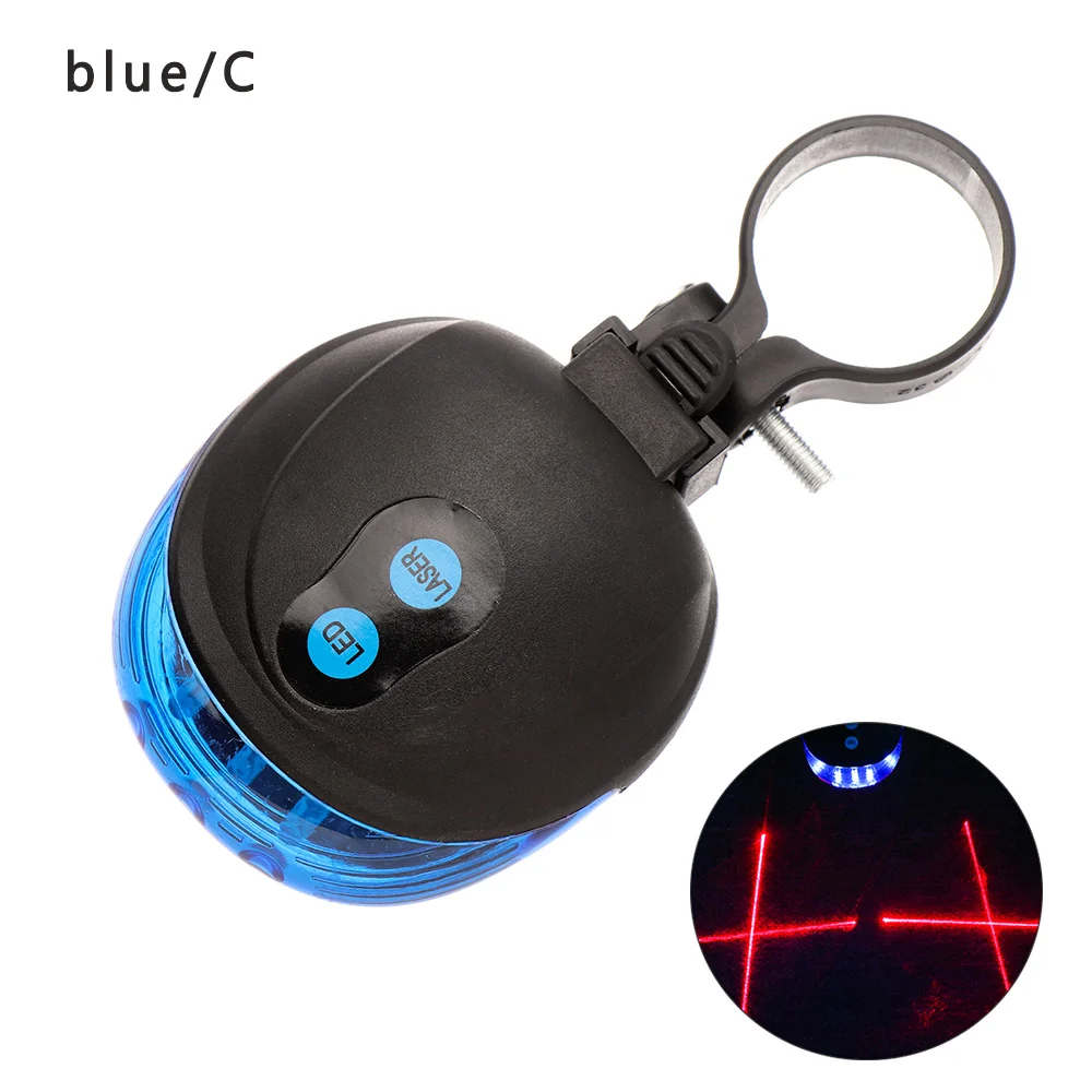 C blue 1 шт. велосипед велосипедный задний Фонарь велосипедный задний фонарь заднего мигающий светодиодный с защитой от лазерного луча Предупреждение Водонепроницаемый красный лазерный луч светильник прохладный велосипед хвост светильник s Аксессуары - Цвет: C blue