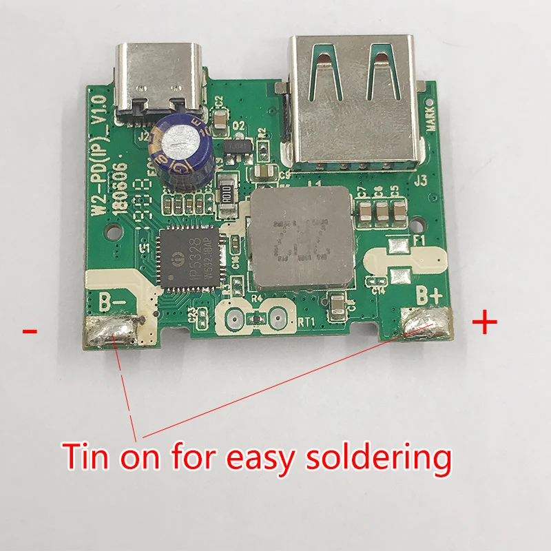 Модуль быстрой зарядки PD/QC3.0 чип PD IP5328P плата Typ-c двусторонний внешний аккумулятор