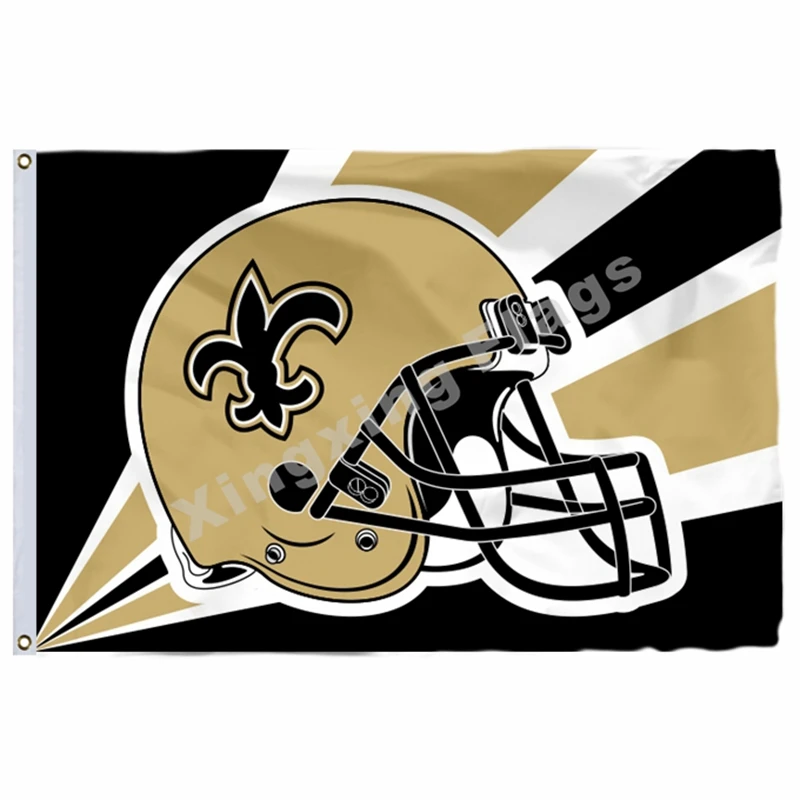 E1 Орлеан Saints шлем горизонтальная полоса флаг 3ft X 5ft полиэстер командный баннер Летающий Размер № 4 90X150 см пользовательский флаг - Цвет: E1